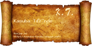 Kasuba Tünde névjegykártya